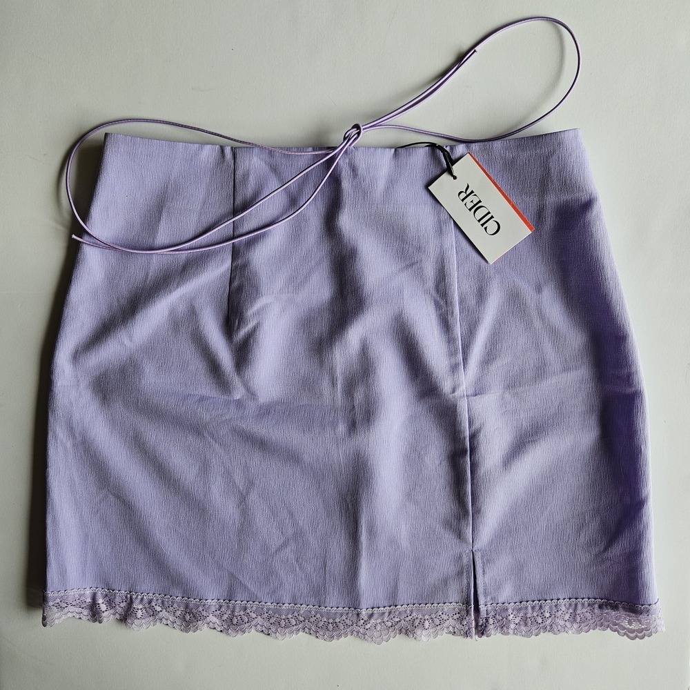 Cider Womens L Romantic Purple Short Skirt Fairy Lace Coquette